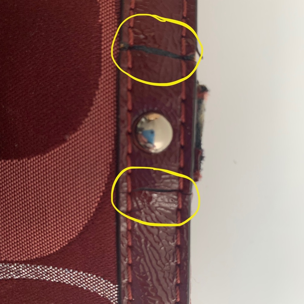 Extra Large Coach Burgundy Shoulder Bag or Cross Body - Picture 10 of 13